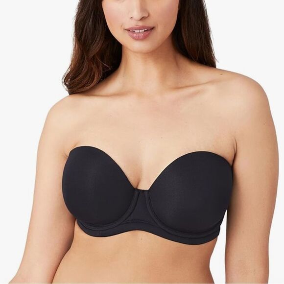 Wacoal Strapless Underwire Padded Black Bra 40DD CLEAN 854119 - Picture 1 of 6